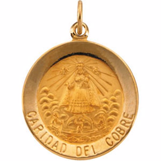 R16340:66808:P 14kt Yellow 18.25mm Round Caridad del Cobre Medal