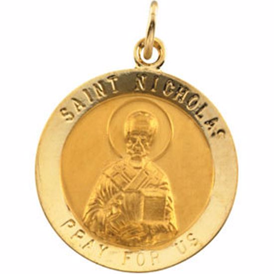 R16403:77912:P 14kt Yellow 18.25mm St. Nicholas Medal