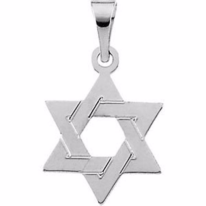 R5032:121858:P 14kt White 14x12mm Star of David Pendant