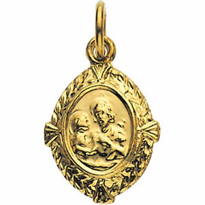 R16469:104340:P 14kt Yellow 12x9mm St. Joseph Medal