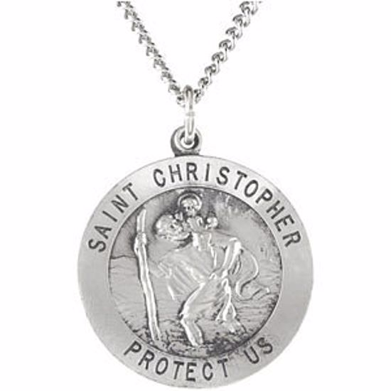 R5024:105347:P Sterling Silver 33mm St. Christopher Medal