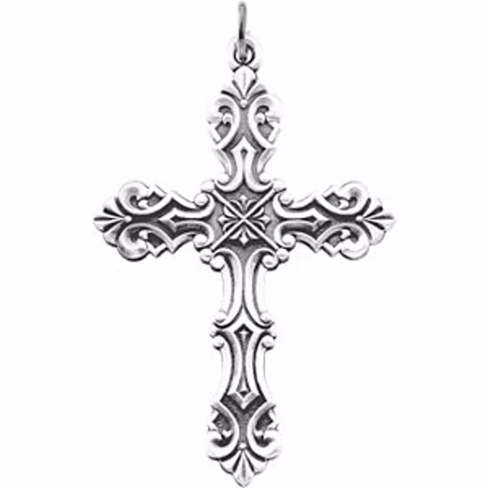 R16277:104152:P Sterling Silver 48x35mm Fancy Cross Pendant