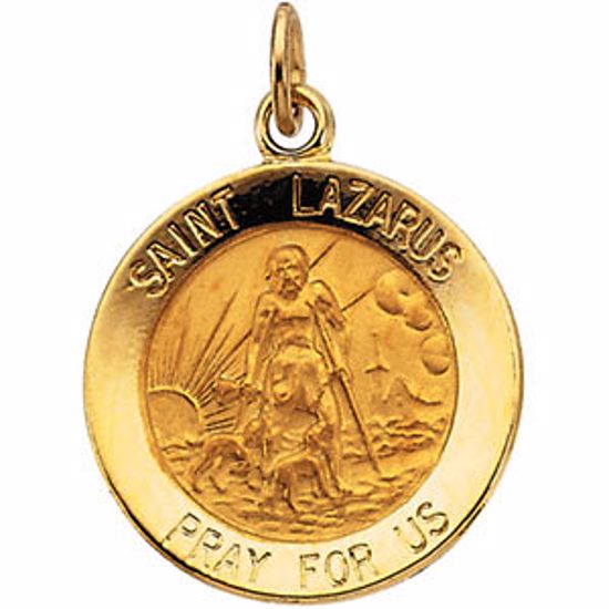 R16316:103957:P 14kt Yellow 15mm Round St. Lazarus Medal