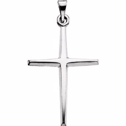 R16134:129355:P 14kt White 27.8x15mm Cross Pendant