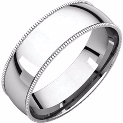 MGRL10:145587:P 10kt White 6mm Light Comfort Fit Milgrain Band 