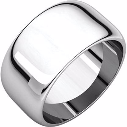 HR7:149215:P 10kt White 10mm Half Round Band