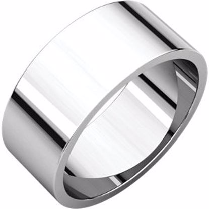 F10:150024:P 10kt White 8mm Flat Band