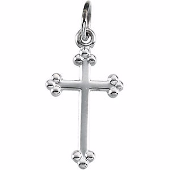 R16287:212457:P 14kt White 14x10mm Cross Pendant