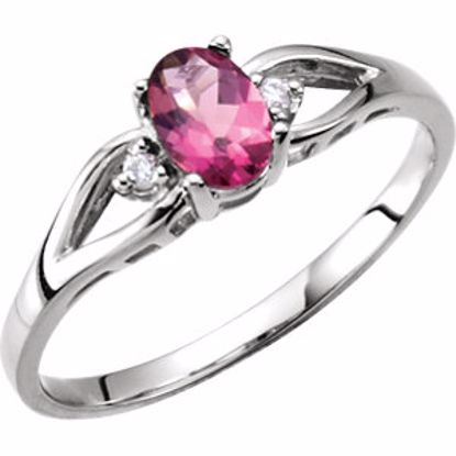 61188:207550:P Pink Tourmaline & Diamond Accented Ring