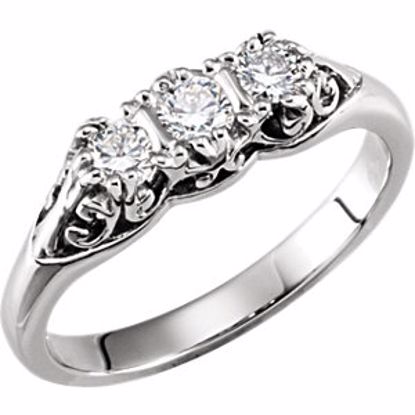 60200:207119:P Platinum 1/3 CTW Diamond 3 Stone Engagement Ring