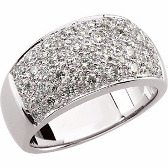 61230:246303:P 14kt White 1 CTW Diamond Micro Pave Ring Size 7