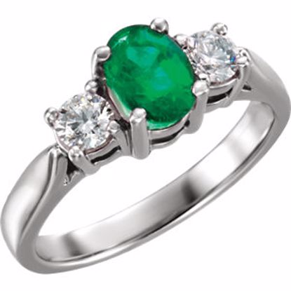 61467:250508:P Platinum Emerald & 3/8 CTW Diamond Ring