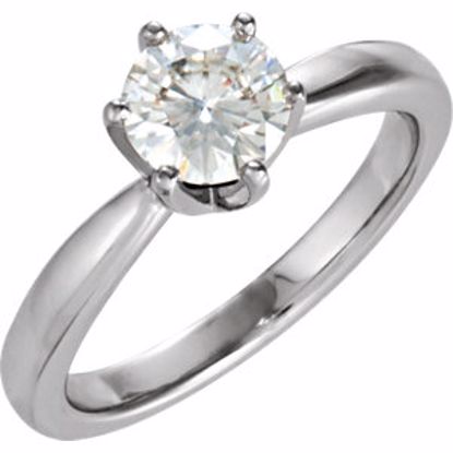 120635:251492:P 14kt White 6.5mm Round Forever Classic&trade; Moissanite Ring