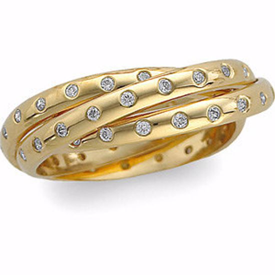 61576:252234:P 14kt Yellow 5/8 CTW Diamond 3 Band Rolling Ring Size 7