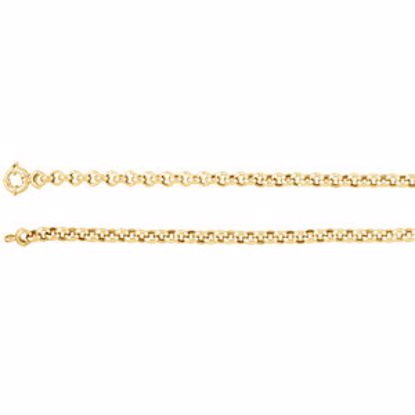 CH523:242068:P 14kt Yellow 6.5mm Hollow Rolo 7" Chain
