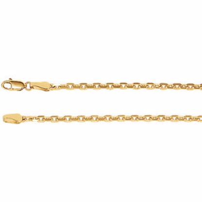 CH525:242079:P 14kt Yellow 2.5mm Diamond-Cut Cable 16" Chain
