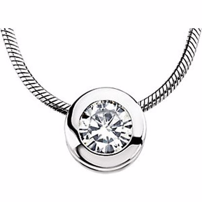 62087:255188:P Charles & Colvard Moissanite® Bezel Necklace