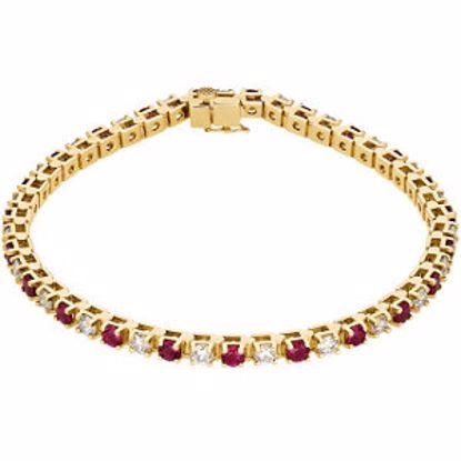 62076:255390:P 14kt Yellow Ruby & 2 3/8 CTW Diamond 7.25" Bracelet