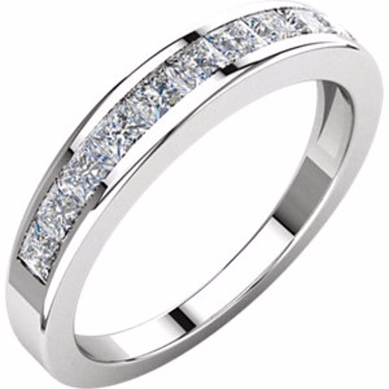 62180:262489:P 14kt White 3/4 CTW Diamond Anniversary Band Size 6