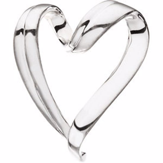 81987:277617:P 14kt White Heart Chain Slide