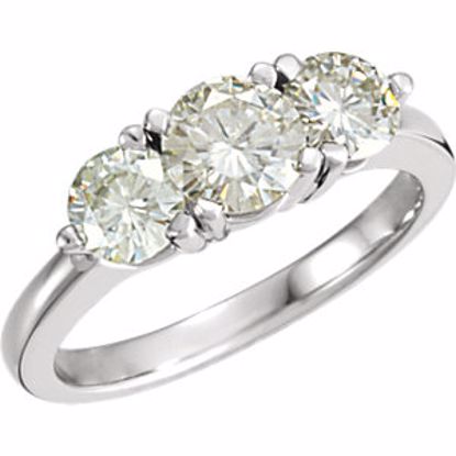 63194:289357:P 14kt White Forever Classic&trade; Moissanite 3-Stone Anniversary Ring