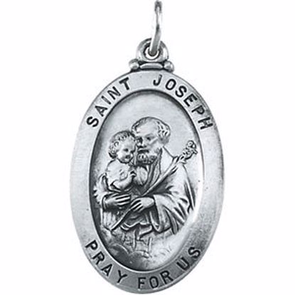 R5038:304378:P Sterling Silver 25.25x17.75mm St. Joseph Oval Medal