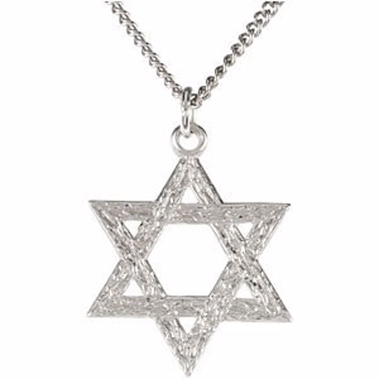 R41523:304638:P Sterling Silver  20x18mm Star of David 18" Necklace