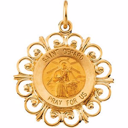 R41501:304574:P 14kt Yellow 18.5mm Round St. Gerard Medal