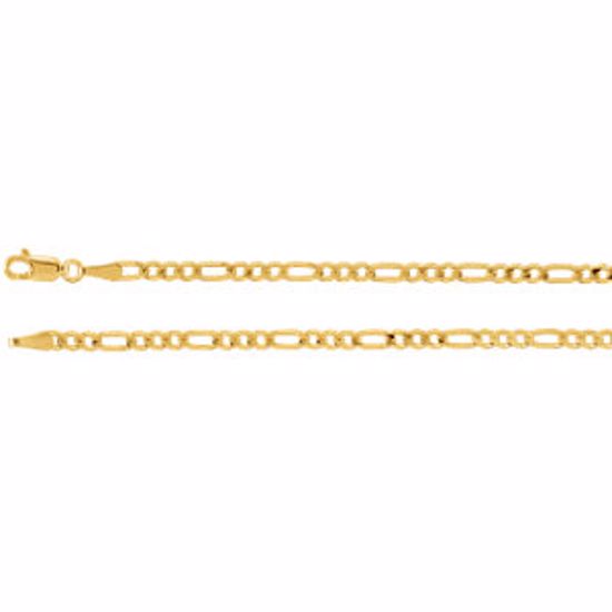 CH9:31940:P 14kt Yellow 3mm Solid Figaro 7" Chain
