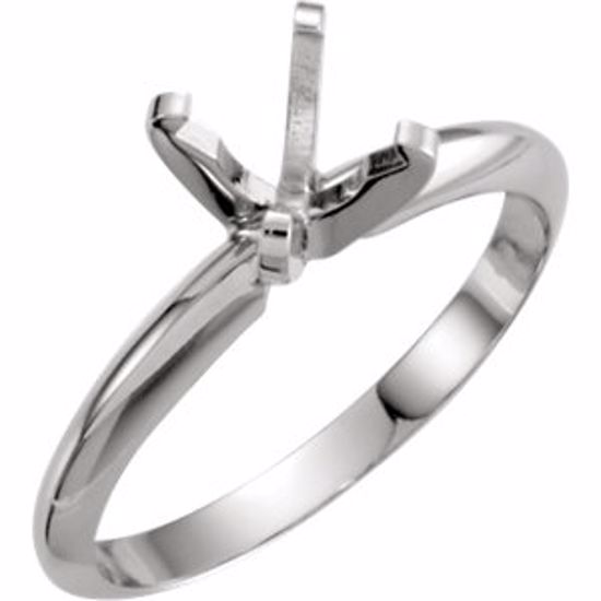 140401N:33772:P 14kt White 6-6.6mm Round Pre Notched 4 Prong Engagement Ring Mounting