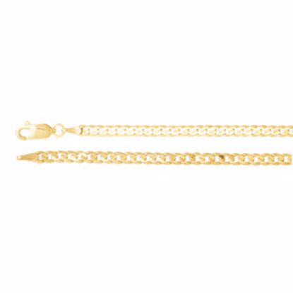 CH26:39444:P 14kt Yellow 3.25mm Solid Curb 7" Chain
