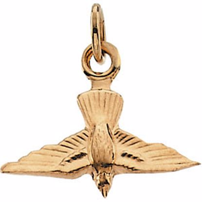 R16354:66833:P 14kt Yellow 11x14mm White Dove Pendant