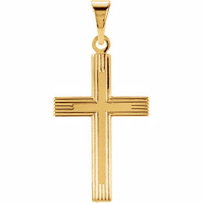 R16162:67670:P 14kt Yellow 18x12mm Cross Pendant with Design