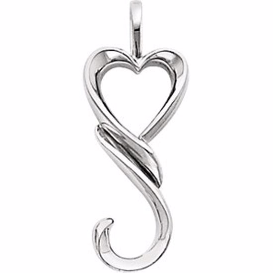 80747:74066:P 14kt White 32.5x12.75mm Heart Pendant