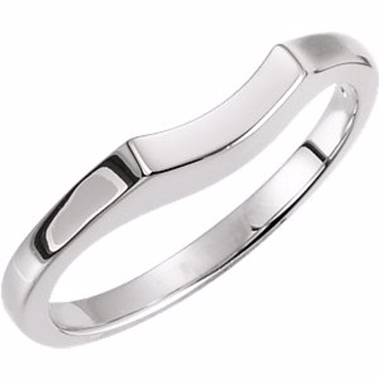 12503:147987:P 14kt White Band for 5mm Engagement Ring 