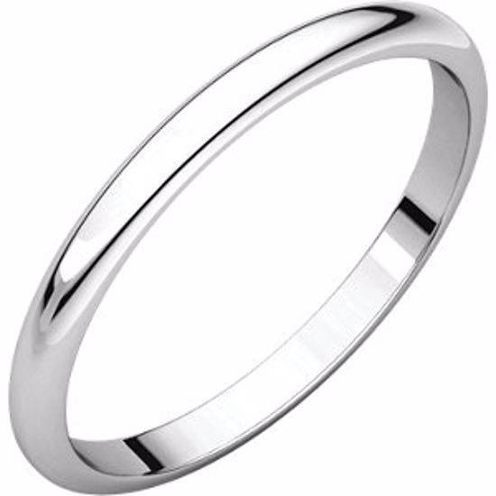 HR11:149247:P 10kt White 2mm Half Round Band