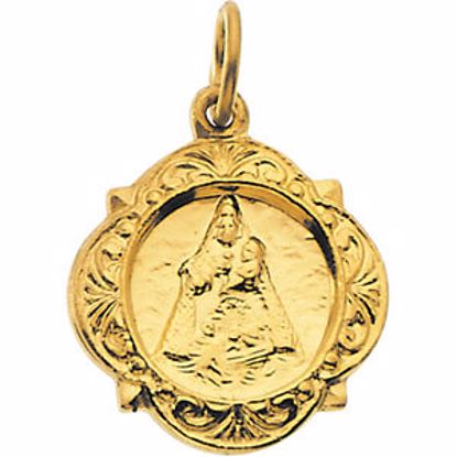 R16986:151181:P 14kt Yellow 12.14x12.09mm Caridad del Cobre Medal