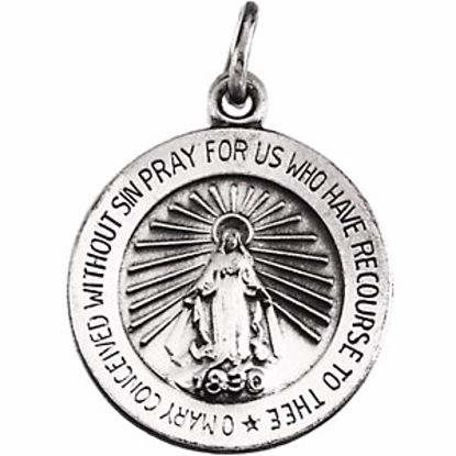 R5019:144032:P 14kt White 18mm Miraculous Medal