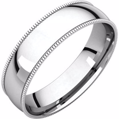 MGRL6:145553:P 10kt White 5mm Light Comfort Fit Milgrain Band 