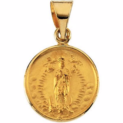 R16936:129568:P 18kt Yellow 13mm Guadalupe Medal