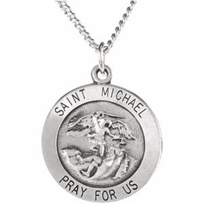 R5052:129618:P Sterling Silver 15mm St.Michael Medal