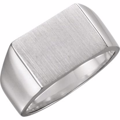 9468:162131:P 14kt White 15x11mm Men's Signet Ring