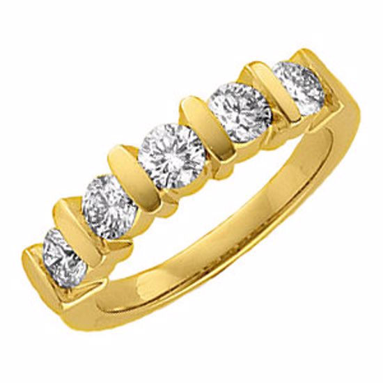 60221:207467:P 14kt Yellow 1 CTW Diamond Anniversary Band