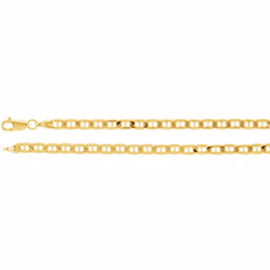 CH485:244780:P 14kt Yellow 3.5mm Solid Anchor 16" Chain 