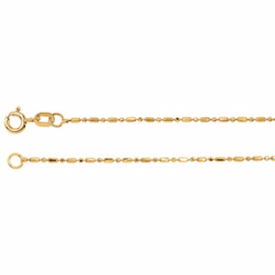 CH204:244817:P 14kt Yellow 1.25mm Alternating Diamond-Cut Bead 20" Chain