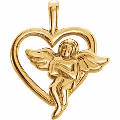 R41357:250580:P 18kt Yellow Angel Heart Pendant