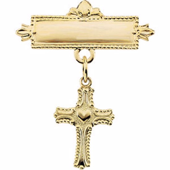 R16776:254242:P Cross Baptismal Brooch 