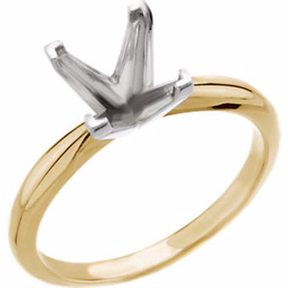 15720043:273918:P 18kt Yellow & Platinum 10mm Princess/Square 4-Prong Solitaire Ring Mounting 