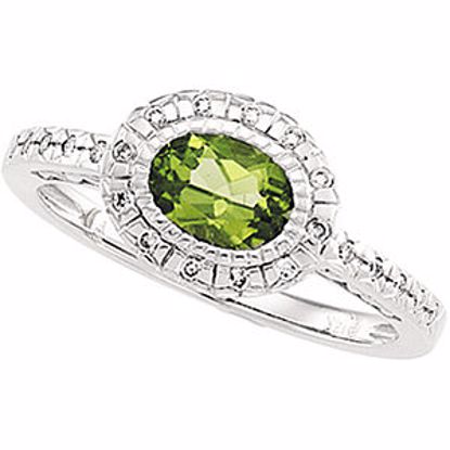 63567:297511:P Peridot & Diamond Halo-Style Ring