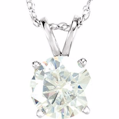 63264:289969:P 14kt White 7.5mm Round Forever Classic™ Moissanite 18" Necklace